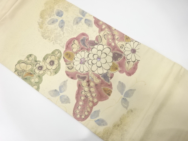 引箔螺鈿　辻ヶ花模様　名古屋帯